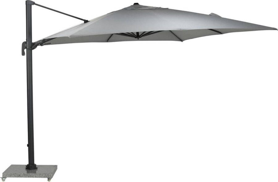 Garden Impressions Hawaii Big pole zweefparasol 350 x 350 carbon black licht grijs