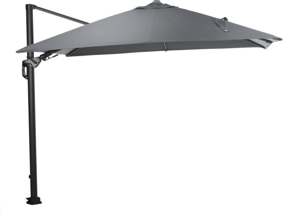 Garden Impressions Hawaii Lumen parasol donkergrijs doek inclusief 90 kg parasolvoet en bijpassende parasolhoes