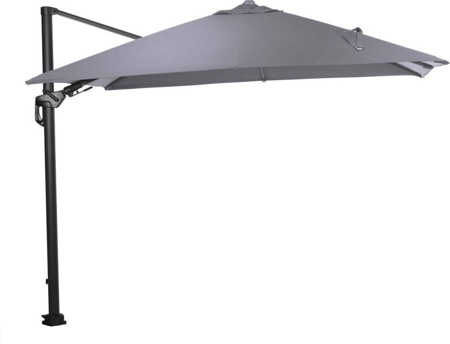 Garden Impressions Hawaii Lumen parasol lichtgrijs doek inclusief 90 kg parasolvoet en bijpassende parasolhoes