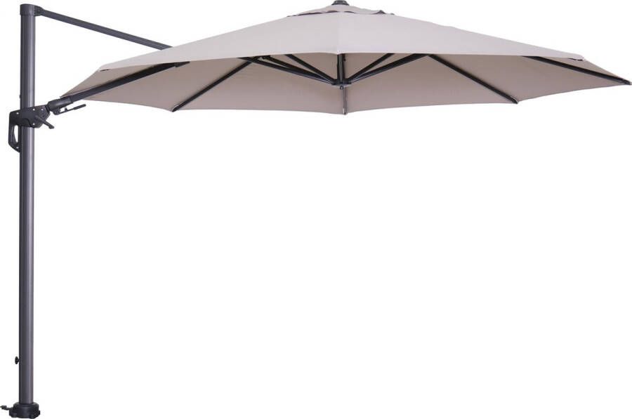 Garden Impressions Hawaii Original Zweefparasol rond ø350 cm Royal grey frame sand