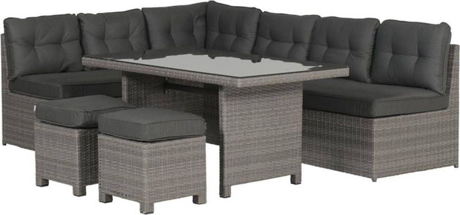 Van Kooten Tuin en Buitenleven Coral lounge dining set 5-delig Organisch grijs donker antraciet