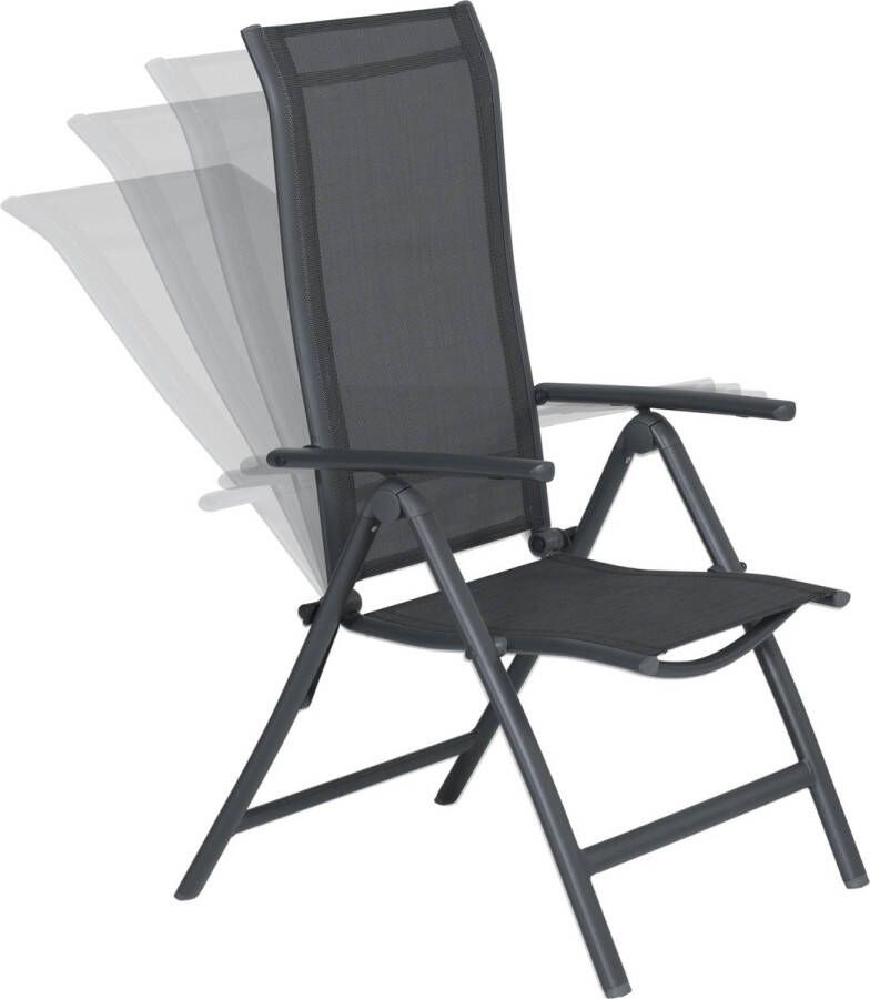 Garden Impressions Limone tuinstoel verstelbaar aluminium carbon black