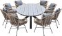 Garden Impressions Lucas tuinset 9-delig bruin Tulli tuintafel ovaal 280x140 cm grey teak look - Thumbnail 1