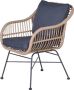 Garden Impressions Margriet dining fauteuil donker grijs natural rotan licht grijs - Thumbnail 1