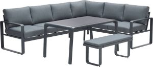 Garden Impressions Oreon dining loungeset 4-delig aluminium donker grijs