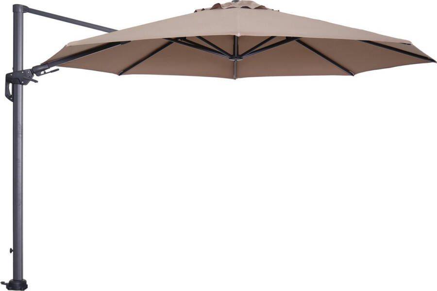 Woonboulevard Poortvliet Zweefparasol Hawaii excl.voet Rond Ø3 5m. Taupe