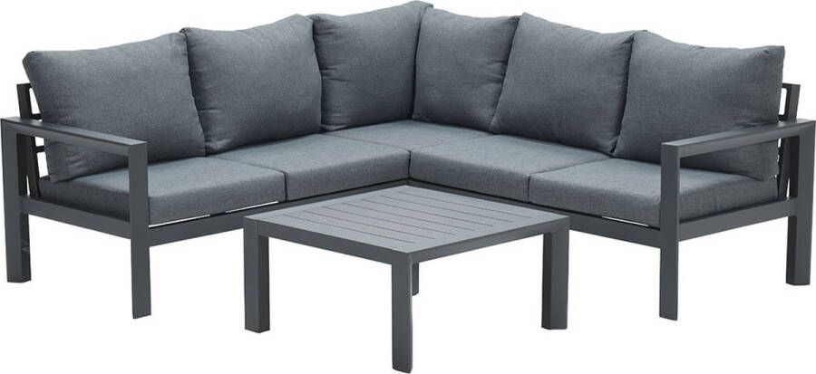 Van Kooten Tuin en Buitenleven Zion lounge hoekset 4-delig carbon black mystic grey