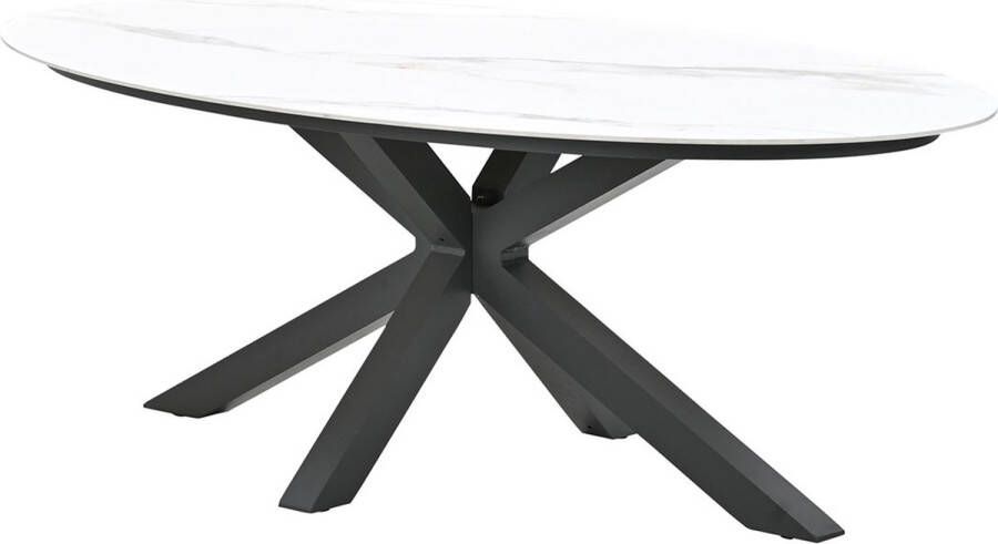 Garden Impressions Scotland tafel 220x115 cm carbon black Centostone venice white