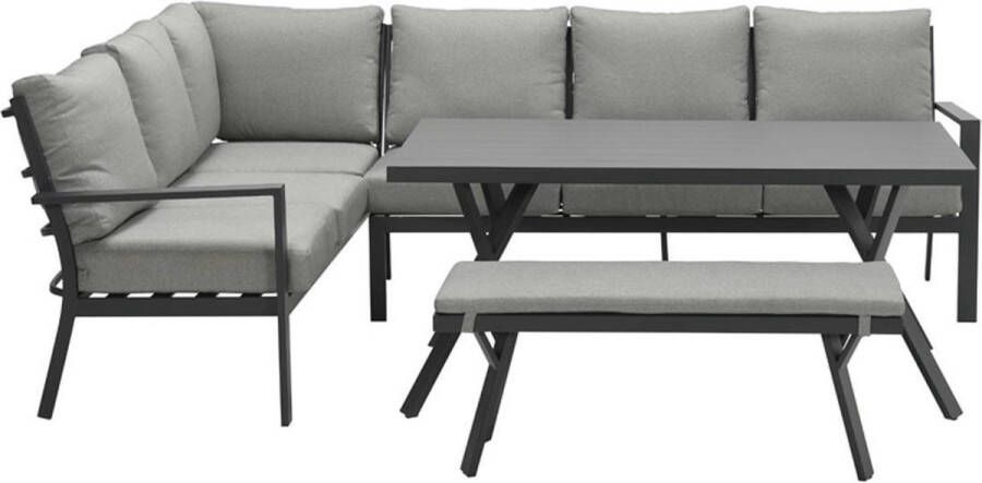 Garden Impressions Lounge Dining Set Senja Donker Grijs Links 4-delig