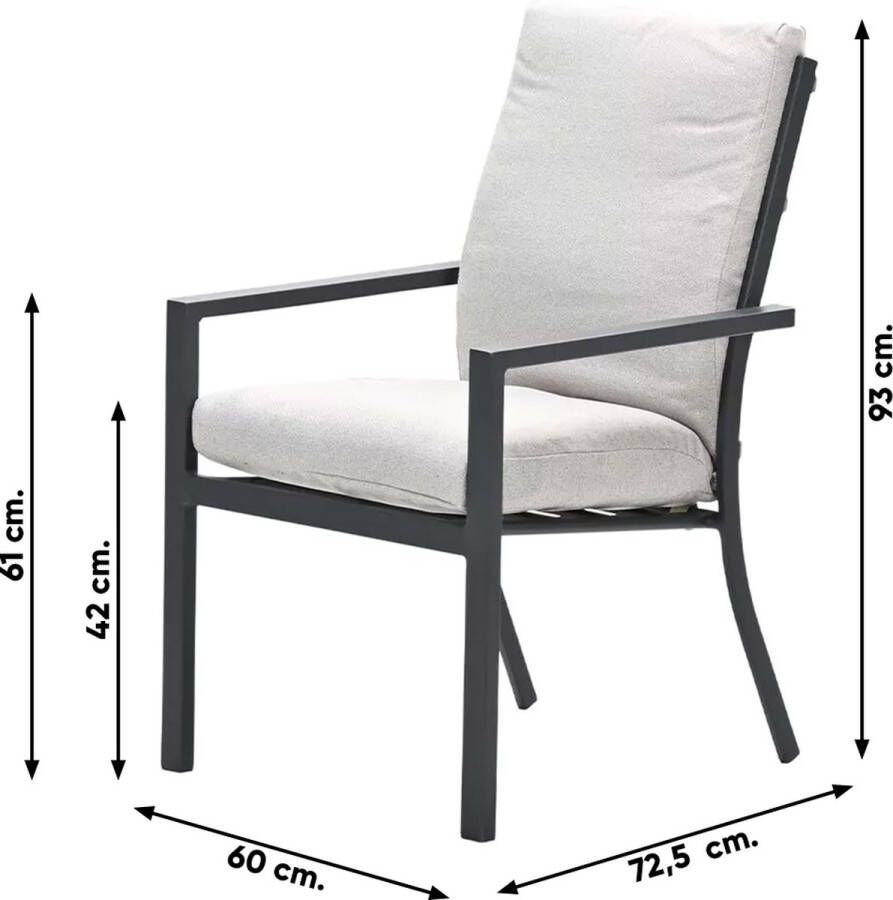 Garden Impressions Sergio dining fauteuil carbon black desert sand