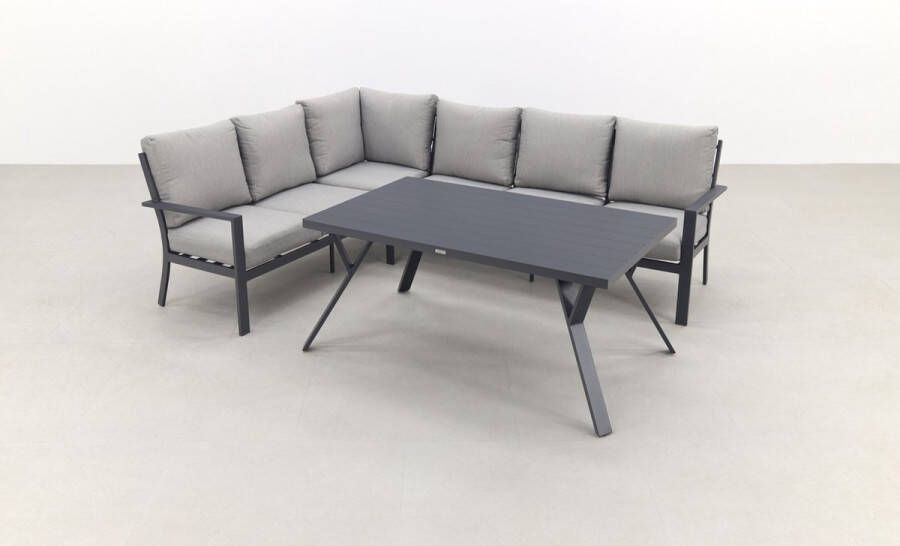 Van Kooten Tuin en Buitenleven Sergio lounge-diningset 3-delig rechts carbon black light grey- Garden Impressions - Foto 1