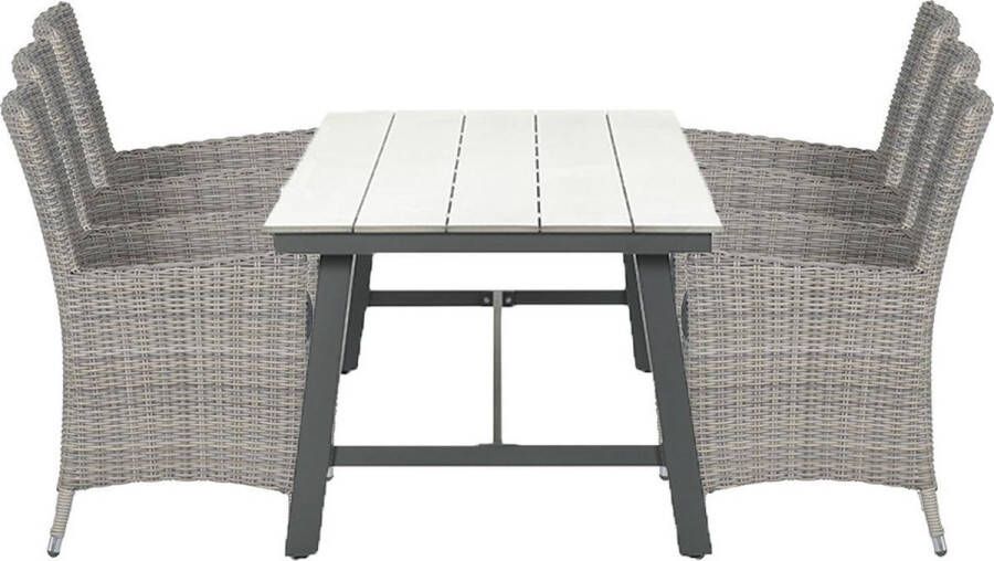 Garden Impressions Sharon Tuinset 7-delig Vintage Willow Moreno Tuintafel 250x100 Cm