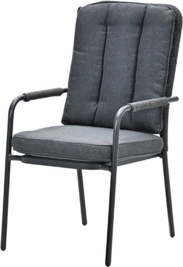 Garden Impressions Venice dining fauteuil carbon black -rope dark grey mystic grey