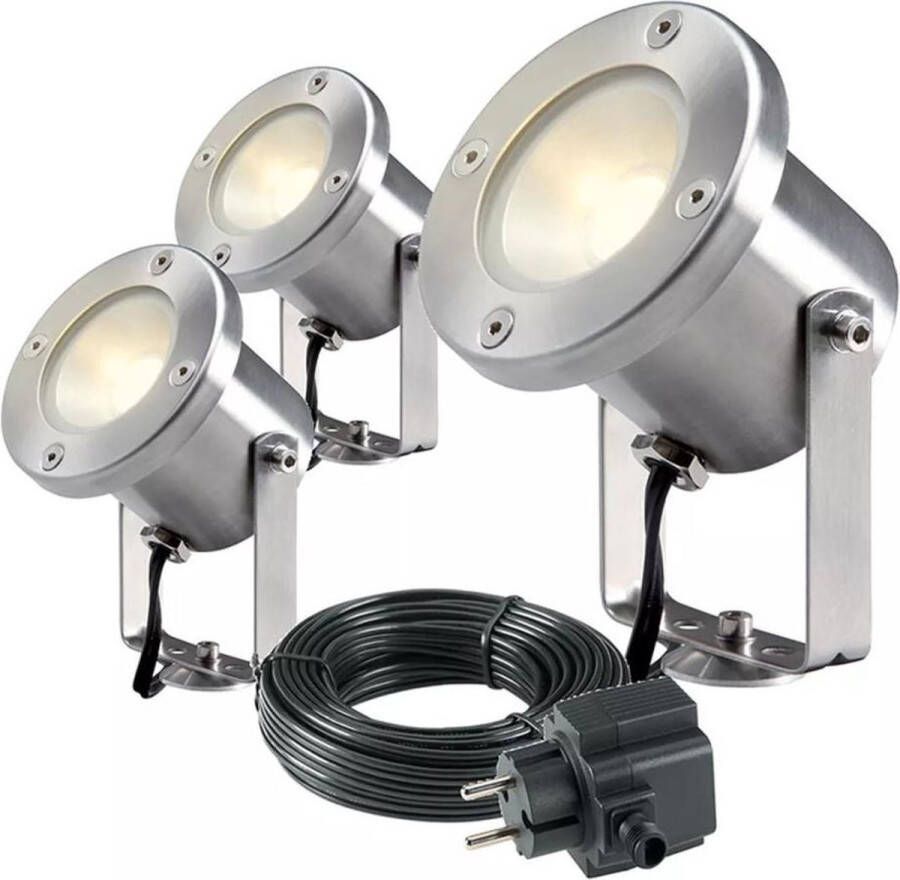 Garden Lights LED-spotlight Catalpa RVS 3 stuks 4121603