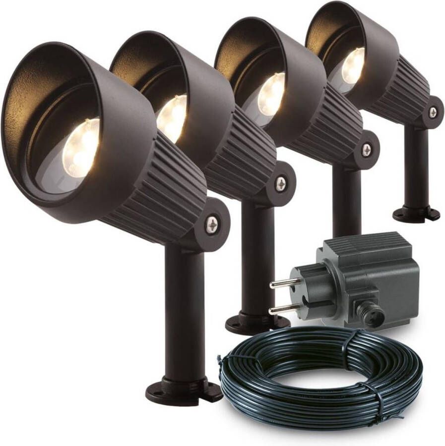 Garden Lights Tuin spotlights Focus aluminium 4 st 3151014