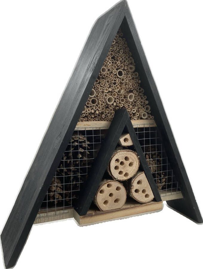Garden Spirit Bijenhotel 10 x 37 x 39 cm. Insectenhotel driehoek