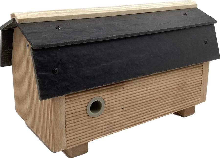 Garden Spirit Hommelhotel met leien dakje 14 x 29 x 17 cm Insectenhotel