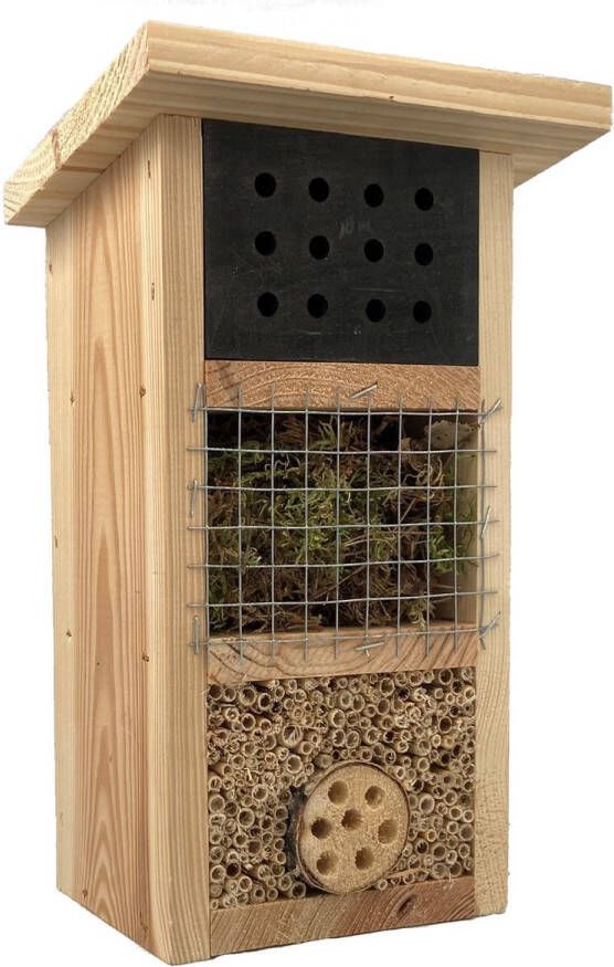 Garden Spirit GARDEN SPRIT Insectenhotel 14 x 11 x 30 cm. Naturel Bijenhotel