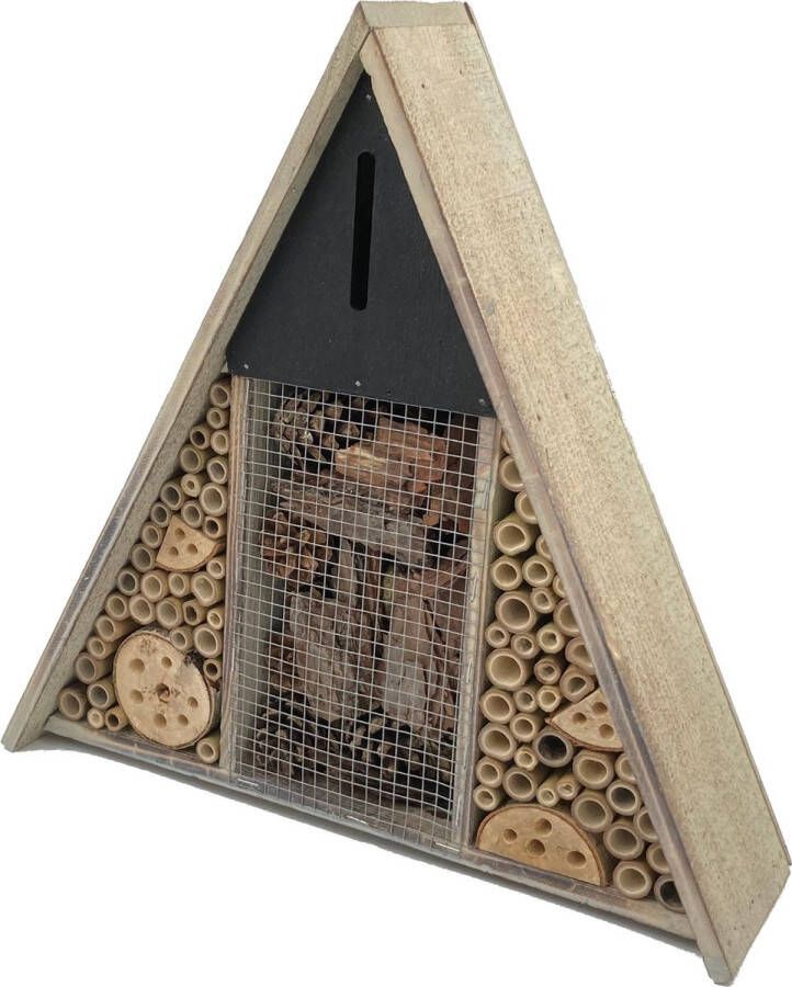 Garden Spirit Insectenhotel driehoek 36 x 10 x 36 cm. Bijenhotel