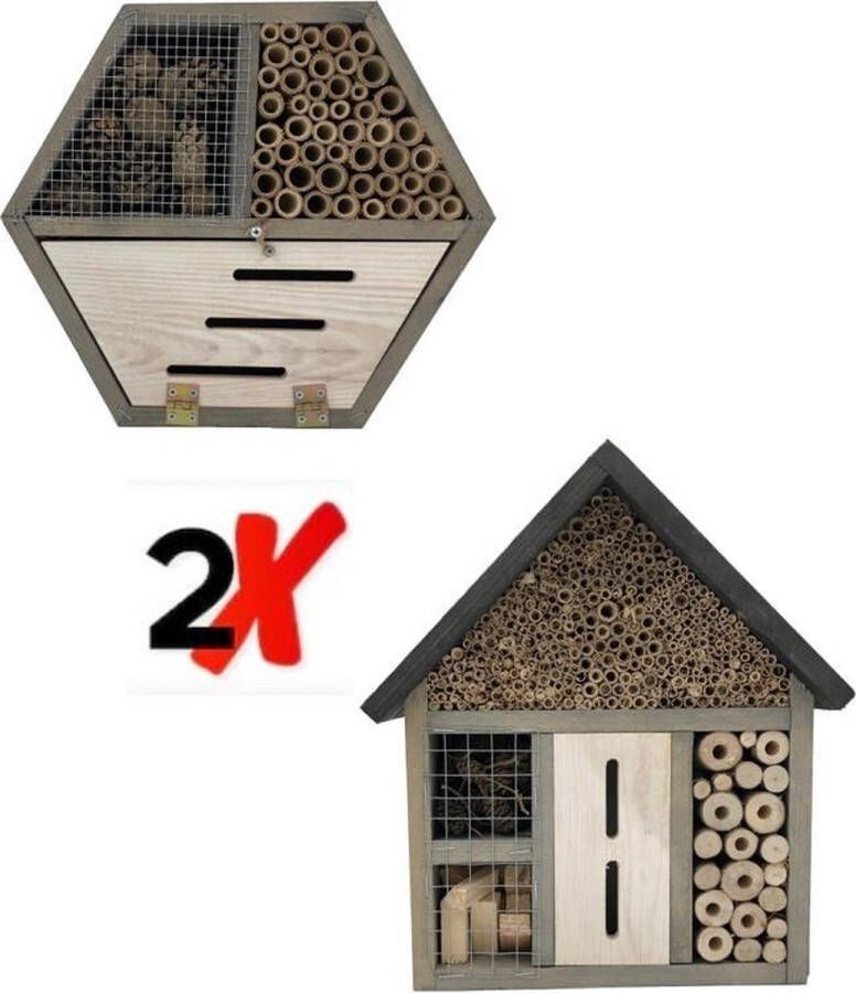 Garden Spirit Insectenhotel set van 2 Bijenhotel Vlinderhotel Cadeau Vaderdag!