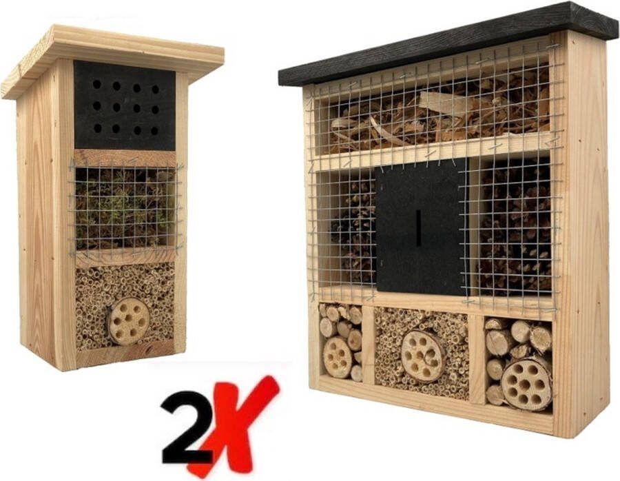 Garden Spirit set van 2 Insectenhotels bijenhotel