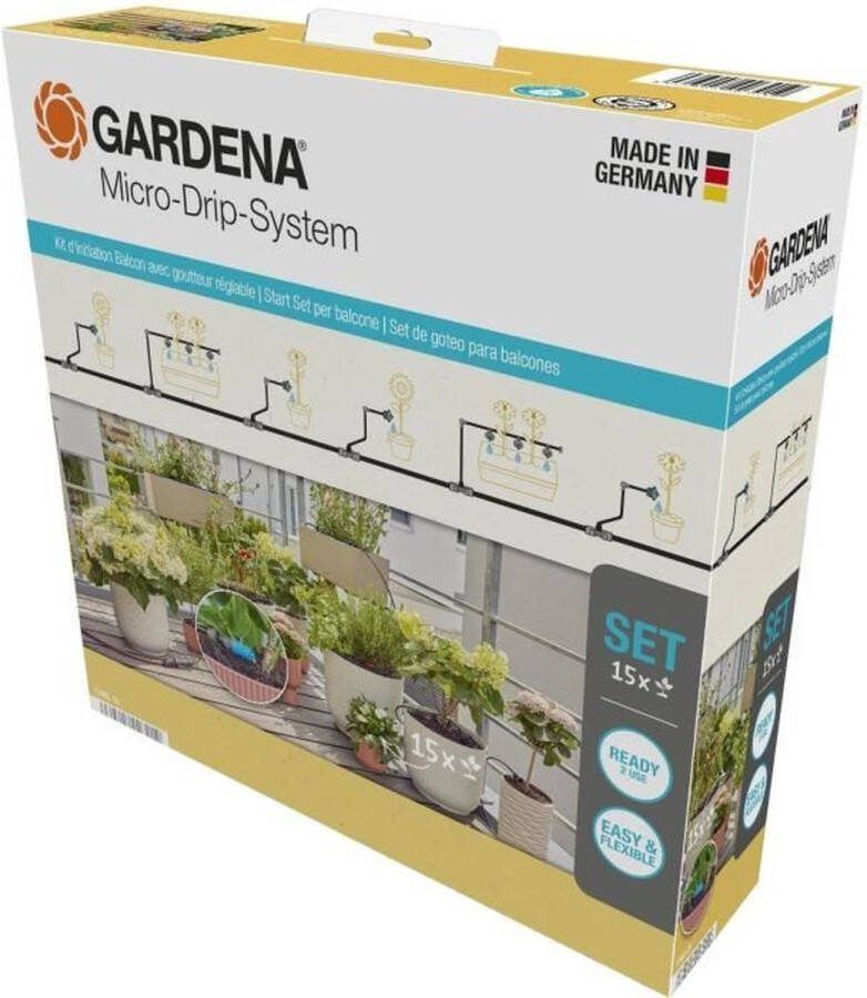 GARDENA Beginnersset voor balkon met verstelbare druppelaar 13402-26
