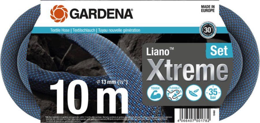 GARDENA Liano™ Xtreme 18460-20 Textielslangset Zwart 10 m 1 2 inch 1 stuk(s)
