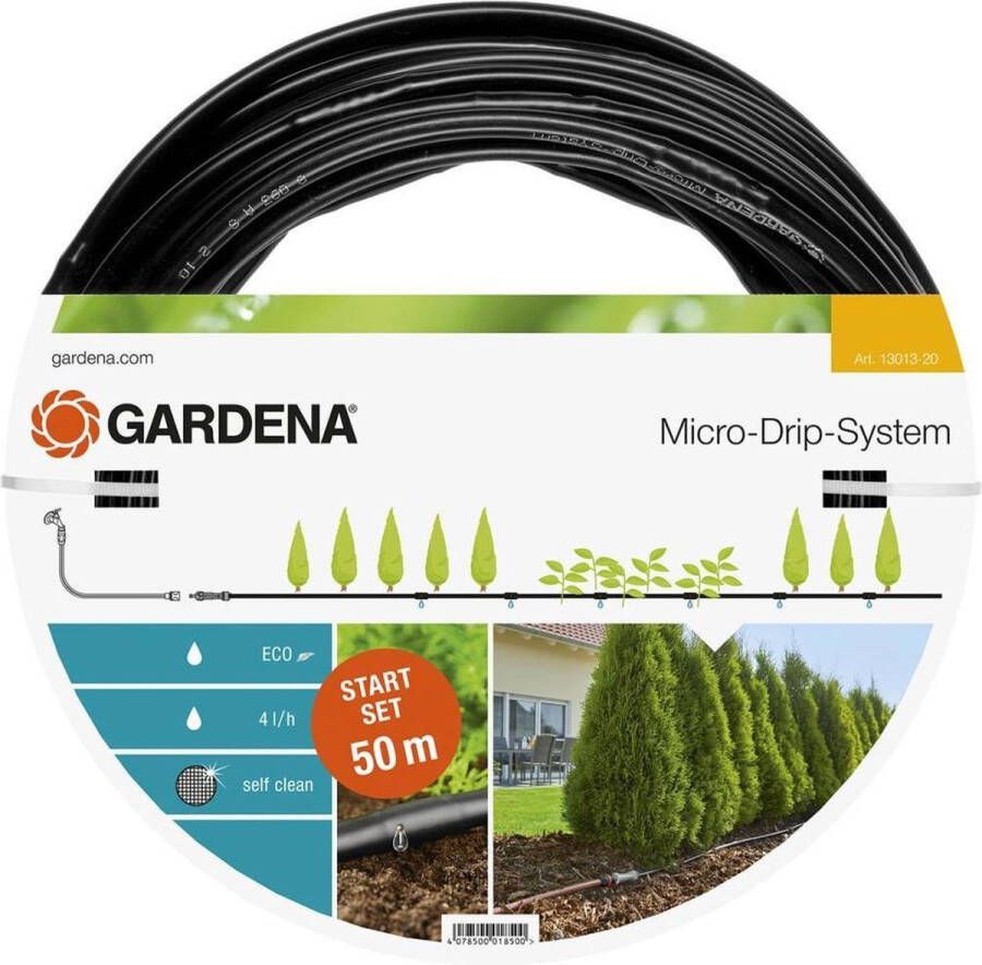 GARDENA Micro Drip System startset L Voor Rijplanten Druppelsysteem 50 Meter