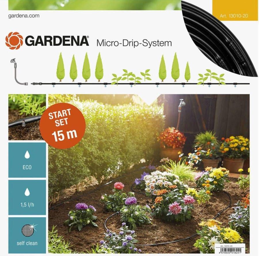 GARDENA Micro Drip System Startset S Voor Rijplanten Druppelsysteem- 15 Meter