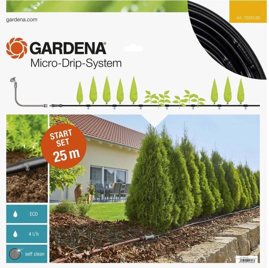 GARDENA Micro Drip System Startset Voor Rijplanten Duppelsysteem 25 Meter