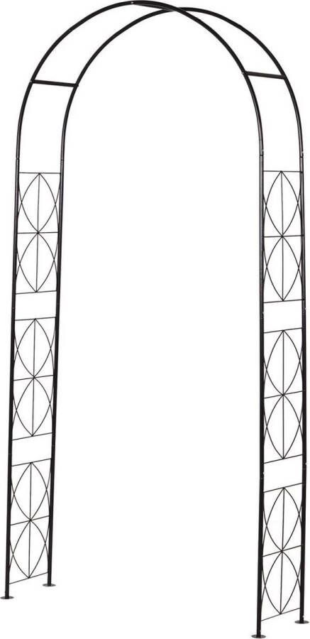 Rozenboog Tuinboog Voor klimplanten Metaal 230 x 114 x 30 cm Zwart