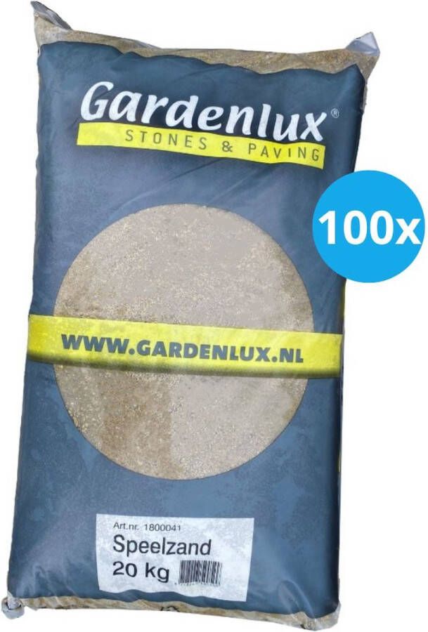 Gardenlux Speelzand Zandbakzand Zand voor Zandbak Gecertificeerd Voordeelverpakking 100 x 20 kg