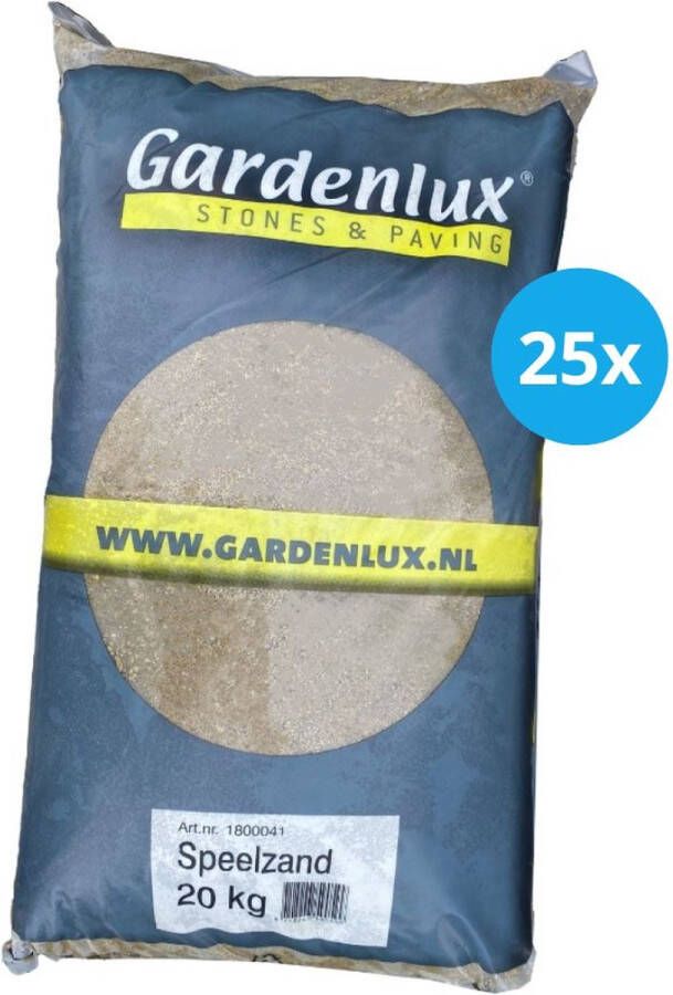 Gardenlux Speelzand Zandbakzand Zand voor Zandbak Gecertificeerd Voordeelverpakking 25 x 20 kg