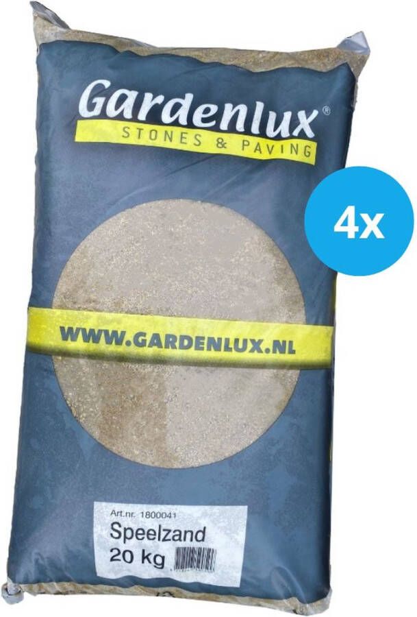 Gardenlux Speelzand Zandbakzand Zand voor Zandbak Gecertificeerd Voordeelverpakking 4 x 20 kg