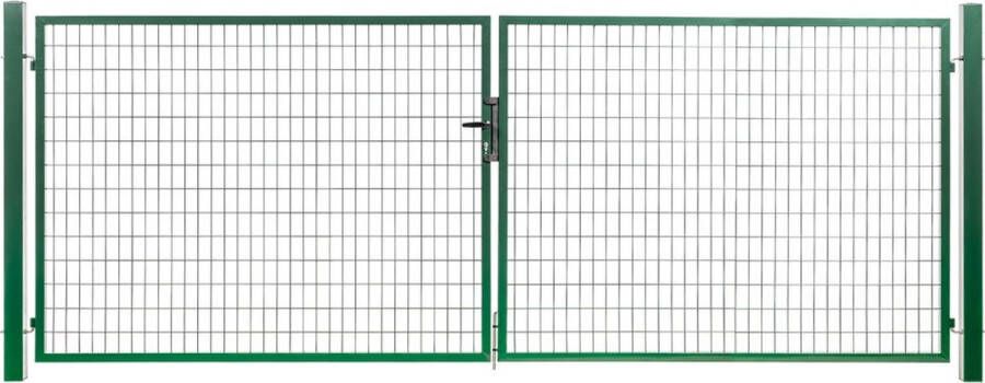 Easycloture Tuinpoort Staal 4x2m Groen Maaswijdte 100 x 50 mm