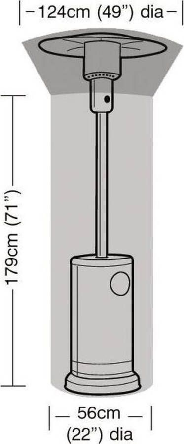 Garland GASHEATERHOES (hoogte 179cm) Brons Terrashaard Vuurkorf voor buiten Vuurkorf BBQ Vuurton Terraskachel