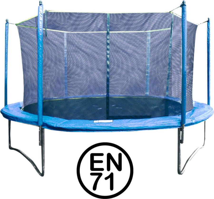 Garlando Combi XXL Trampoline met Veiligheidsnet voor Kinderen en Volwassenen Rond 427 cm met Veilige Rand Blauw