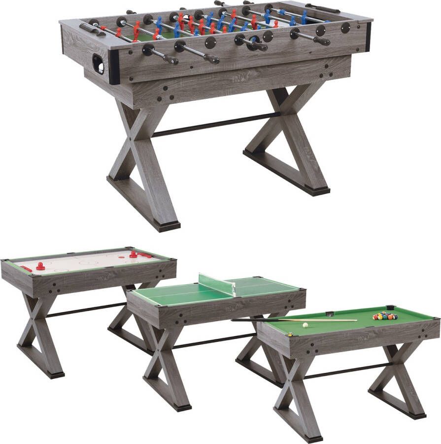 Garlando Speeltafel ALL in 9 voor Volwassenen Multispeltafel Tafelvoetbal Airhockey tafel Pooltafel Bowling Sjoelen Backgammon Schaken en Dammen