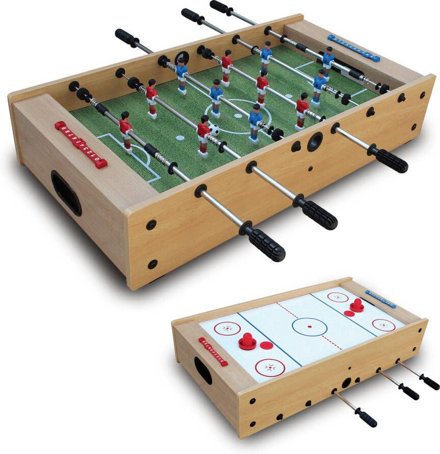 Garlando Speeltafel F-Mini 2-in-1 voor kinderen Tafelvoetbal en Airhockey tafel Hout