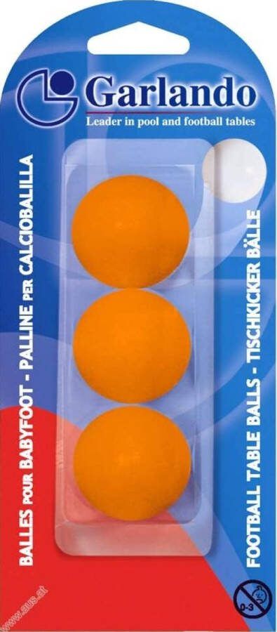 Garlando Tafelvoetbal Balletjes Oranje 3 Stuks