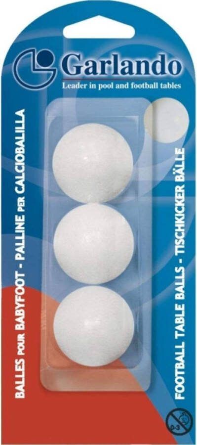 Garlando Tafelvoetbal Balletjes Wit 3 Stuks