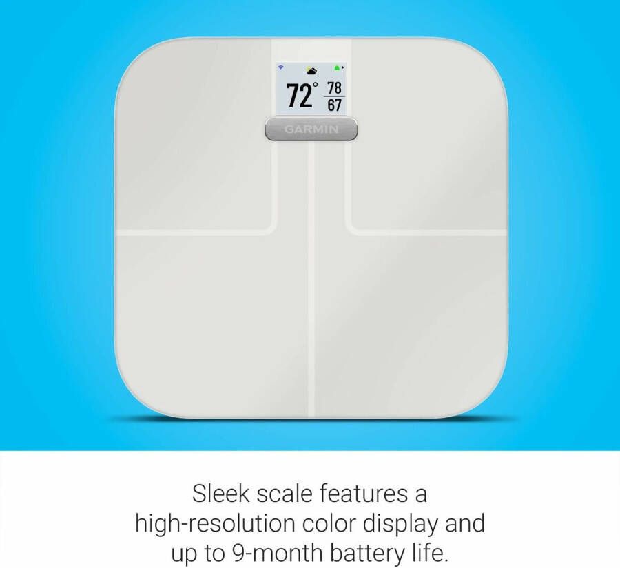 Garmin Index™ S2 Slimme Weegschaal Personenweegschaal met Bluetooth Verschillende Metingen Wit