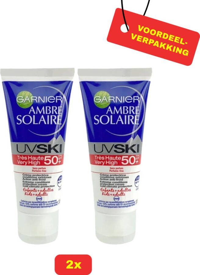 Garnier 2 x Ambre Solaire Beschermende Gezichtscrème UV Ski SPF 50+ 30ml Voordeelverpakking