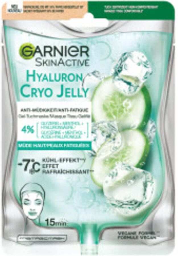 Garnier Skinactive Cryo Jelly hyaluronzuur anti-vermoeidheid gezichtsmasker – 20 stuks voordeelverpakking