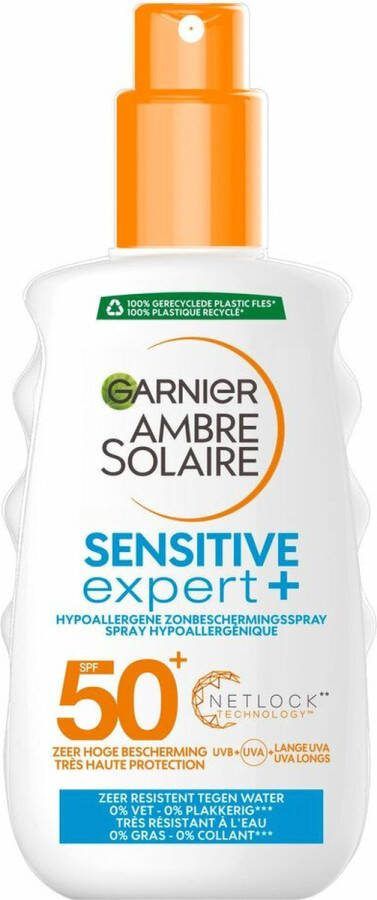 Garnier 6x Ambre Solaire Sensitive Expert+ Zonnebrandspray SPF 50+ Ceramide Protect 150 ml