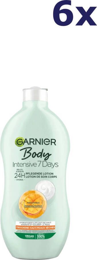 Garnier Body Intensive 7 Days Verzorgende Bodylotion met Mango-extract en Probiotica voordeelverpakking 6 x 400 ml