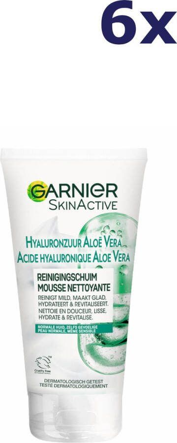 Garnier 6x SkinActive Hyaluronzuur Aloë Vera Gezichtsreinigingsschuim 150 ml