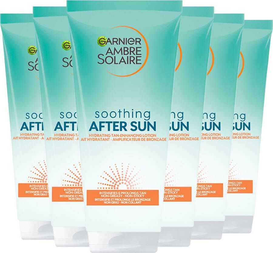 Garnier Ambre Solaire Aftersun met Zelfbruiner voor gezicht & lichaam 6 x 200 ml Voordeelverpakking