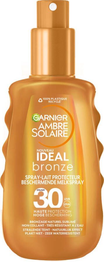 Garnier Ambre Solaire Ideal Bronze Beschermende Melkspray SPF30 beschermt tegen UVB- en UVA-stralen voor een zongebruind effect 150 ML