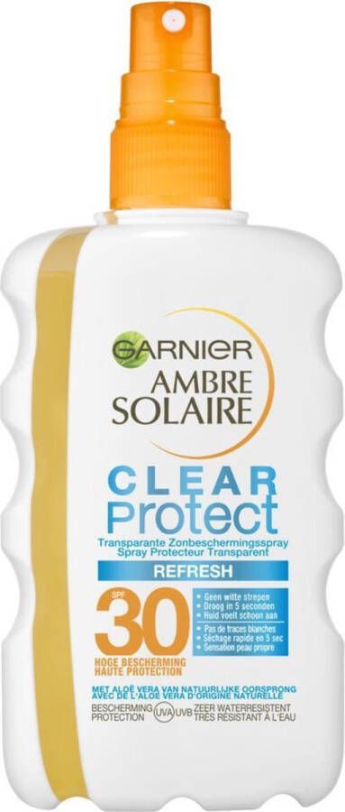 Garnier Ambre Solaire Invisible Protect Transparante Zonnebrandspray SPF30 Aloë Vera 3x 200 ml Voordeelverpakking